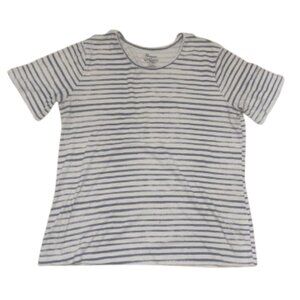 ---  White and Blue Cotton Blend T-Shirt Tee Size Large